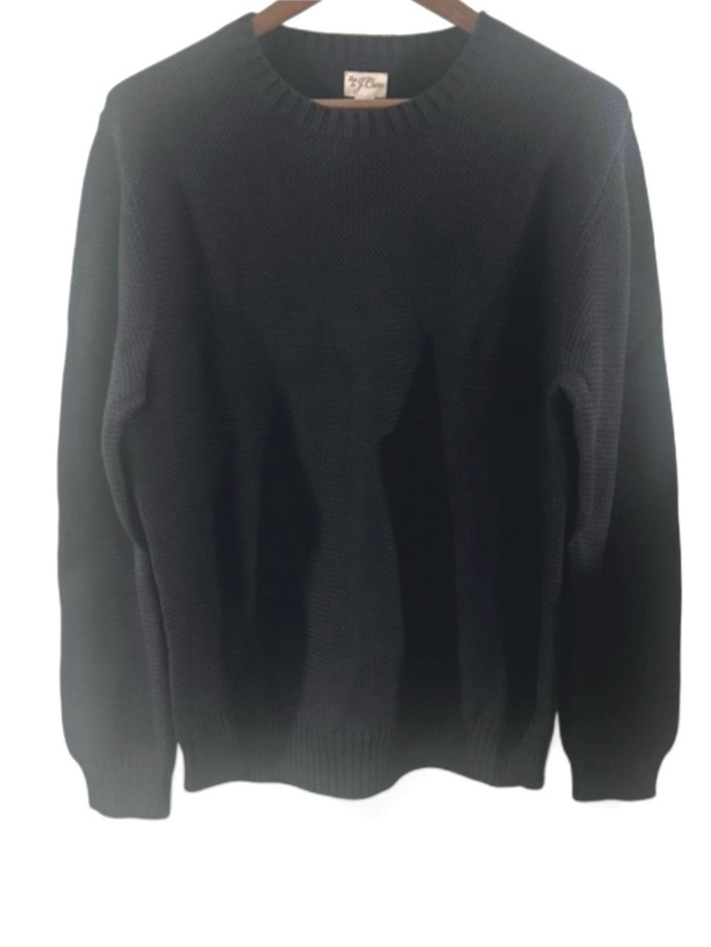 J. Crew Black Basket-Stitch Crewneck Sweater Size Men’s Large (NWT)